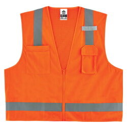 Ergodyne GloWear 8249Z Economy Surveyors Vest with Zipper Class 2 - Orange