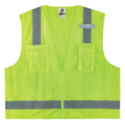 Ergodyne GloWear 8249Z-S Economy Surveyors Vest Class 2 Zipper - Lime
