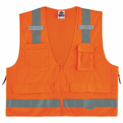 Ergodyne GloWear 8250Z Class 2 Surveyors Vest with Zipper - Orange