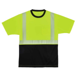 Ergodyne GloWear 8280BK Performance T-Shirt Class 2 Black Bottom - Hi Vis Lime