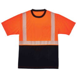 Ergodyne GloWear 8280BK Performance T-Shirt Class 2 Black Bottom - Hi Vis Orange