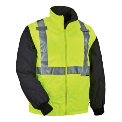 Ergodyne GloWear 8287 Winter Jacket and Vest Detachable Sleeves Type R Class 2 - Hi Vis Lime