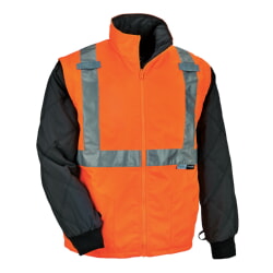 Ergodyne GloWear 8287 Winter Jacket and Vest Detachable Sleeves Type R Class 2 - Hi Vis Orange