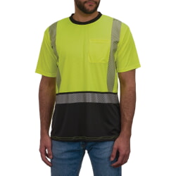 Ergodyne 8294BK GloWear Hi-Vis Green T-Shirt Type R Class 2 Black