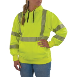 Ergodyne 8304W Women's Hi-Vis Green Hooded Sweatshirt Class 3