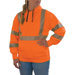 Ergodyne 8304W Women's Hi-Vis Orange Hooded Sweatshirt Class 3
