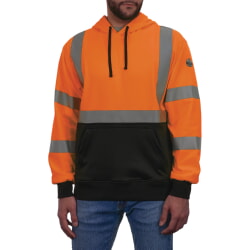 Ergodyne 8311BK Hi-Vis Orange Hooded Sweatshirt Class 3 Black Bottom