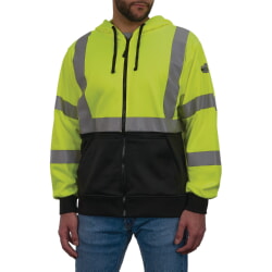 Ergodyne 8312BK GloWear Hi-Vis Green Hooded Sweatshirt Class 3