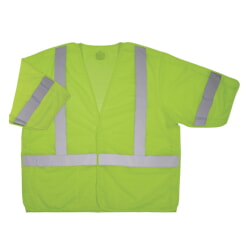 Ergodyne GloWear 8315BA Breakaway Safety Vest Class 3 Mesh Hook Loop - Hi Vis Lime