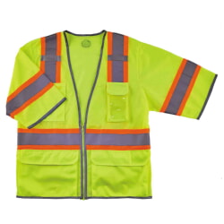 Ergodyne GloWear 8346Z Two-Tone Hi-Vis Surveyor Vest Class 3 with Zipper - Lime