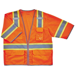 Ergodyne GloWear 8346Z Two-Tone Hi-Vis Surveyor Vest Class 3 with Zipper - Orange