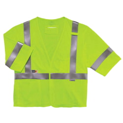 Ergodyne GloWear 8356FRHL Class 3 FR Safety Vest with Sleeves Hook Loop - Lime
