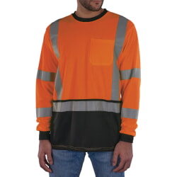 Ergodyne 8369BK GloWear Hi-Vis Orange Long Sleeve T-Shirt Class 3