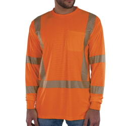 Ergodyne 8370 Hi-Vis Orange Long Sleeve T-Shirt Class 3 Performance