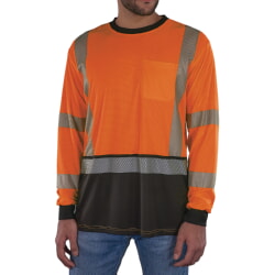 Ergodyne 8371BK GloWear Hi-Vis Orange Long Sleeve T-Shirt Class 3
