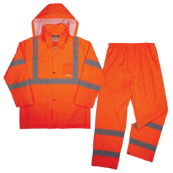 Ergodyne GloWear 8376K Lightweight Rain Suit Hi-Vis Orange