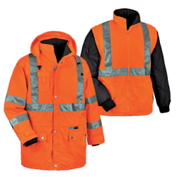 Ergodyne GloWear 8385 Winter Jacket Parka 4-in-1 - Hi-Vis Orange