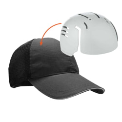 Ergodyne Skullerz 8946 Hat w/ Insert Black Baseball Cap Bump Cap Insert
