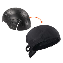 Ergodyne Skullerz 8948 Black Mesh Do Rag Bandana Bump Cap Insert