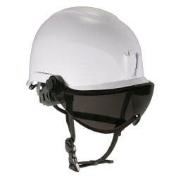Ergodyne Skullerz 8974V Anti-Fog Smoke Lens White Safety Helmet with Visor Type 1 Class E