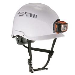 Ergodyne Skullerz 8975LED White Safety Helmet with LED Light Vented Type 1 Class C