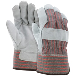 MCR Safety 1200 Split Cowhide Leather Palm Work Glove With Rubberized Safety Cuff [12 PACK]