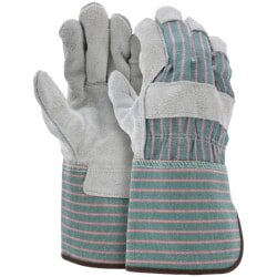 MCR Safety 1360 Cowhide Split Leather Palm Work Glove With Durable Rubberized Cuff [12 PACK]