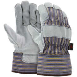 MCR Safety 1400A Cowhide Leather Palm Work Glove With Plasticized Cuff [12 PACK]