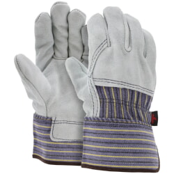 MCR Safety 1413A Cowhide Leather Palm Work Glove With 3/4 Leather Back [12 PACK]