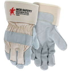 MCR Safety 16010 Sidekick Leather Gloves  Kevlar, 2.5" Cuff [12 PACK]