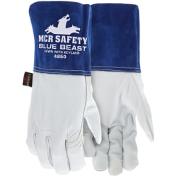 MCR Safety 4850 Goatskin Leather Welding Glove 4.5 Inch Split Cowhide Cuff [12 PACK]