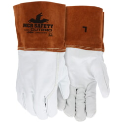 MCR Safety 4955H Cowhide Leather Welding Glove Cut A4 4 Inch Split Leather Bell Cuff [12 PACK]