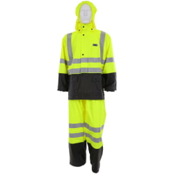 MCR Safety 5182S 2 Piece Hi Vis Reflective Rain Suit - Class 3