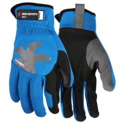 MCR Safety 951 Blue Mechanics Work Glove With Synthetic Leather Palm