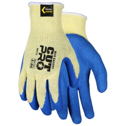 MCR Safety 96871 CutPro Gloves  10G Kevlar Shell, Blue Latex Palm, Crinkle Grip, Cut Resistant [12 PACK]