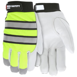 MCR Safety 968 Hi Viz Goatskin Leather Insulated Glove