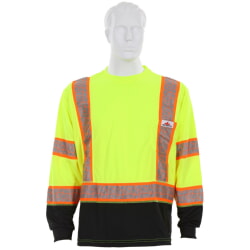 MCR Safety MCRFFLTC3SL Class 3 Hi Vis Long Sleeve Work Shirt