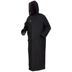 MCR Safety FR267C Reflective Waterproof Ankle Length Black Raincoat With Limited Flammability