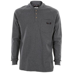MCR Safety MCRH1G FR Long Sleeve Henley Shirt Gray CAT 2