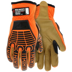 MCR Safety MC503 Hi Viz Cut A5 Mechanics Gloves With Abrasion Resistant