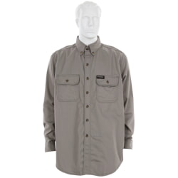 MCR Safety MCRSBS2001 FR Cotton Long Sleeve Vented Work Shirt Gray CAT 2