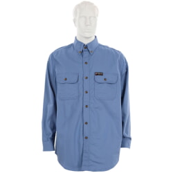 MCR Safety MCRSBS2006 FR Cotton Long Sleeve Vented Work Shirt Navy CAT 2
