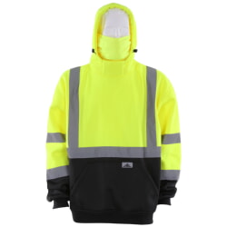 MCR Safety SSCL3LP Hi-Vis Green Class 3 Pullover Hooded Sweatshirt
