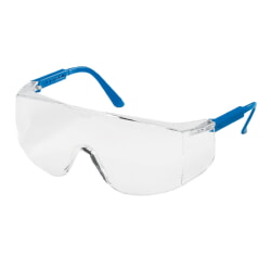MCR Safety MCRTC120 TC1 Series Clear Wrap Around Safety Glasses, Blue [12 Pack]
