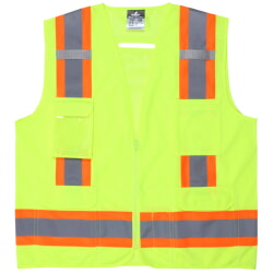 MCR Safety V2200 Class 2 Hi-Vis Green Safety Vest