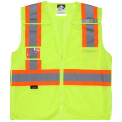 MCR Safety MCRV2210 Class 2  Hi-Vis Green Mesh Safety Vest