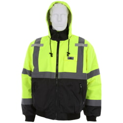 MCR Safety VBBCL3L Class 3 Green Hi-Viz Bomer Jacket