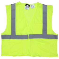 MCR Safety MCRVCL2MLFR Class 2 Mesh Hi-Viz Green Limited Flammability Safety Vest