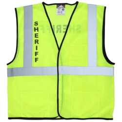 MCR Safety MCRVCL2MLSHF Class 2 Mesh Safety Vest with Sheriff Logo