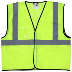 MCR Safety VCL2ML Class 2 Economy Safety Vest Hi-Viz  Green